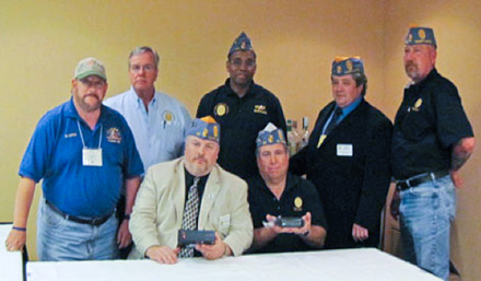 Members of the Southern Maryland District, Sons of The American Legion, donated a Yaesu FT-8800 VHF/UHF transceiver and SEC power supply to The American Legion Amateur Radio Club station at National Headquarters in Indianapolis