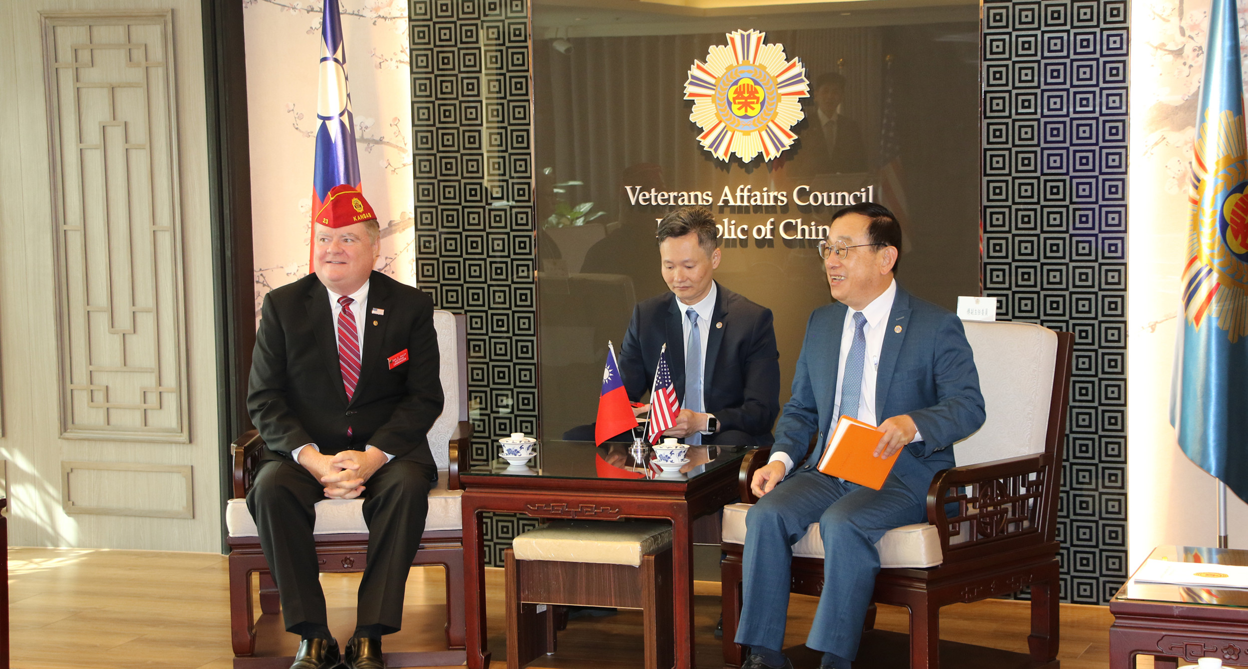 Commander Wiley meets with staff from the Veterans Affairs Council Republic of China.