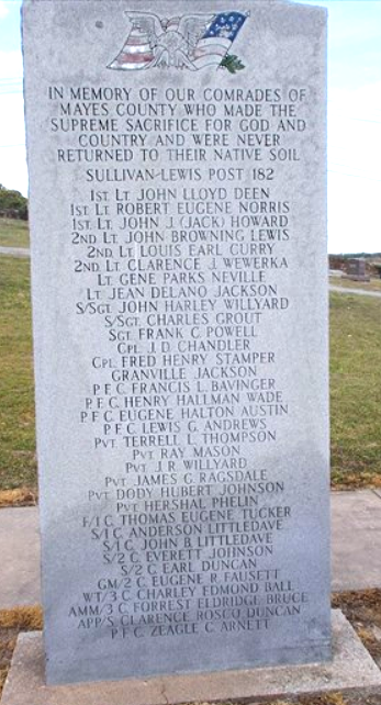 Mayes County War Memorial, Pryor, Oklahoma