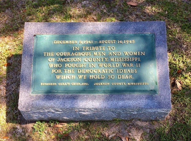 Jackson County WWII Memorial December 8, 1941 - August 14, 1945