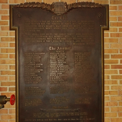 Robeson County War Dead 1939 Plaque
