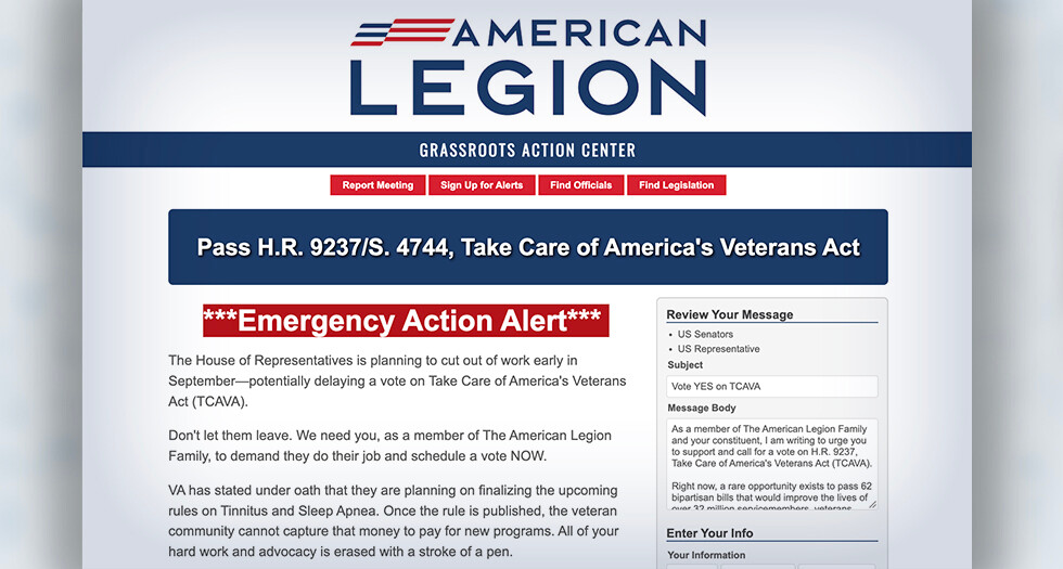 Make a critical push for TCAVA on the Grassroots Action Center
