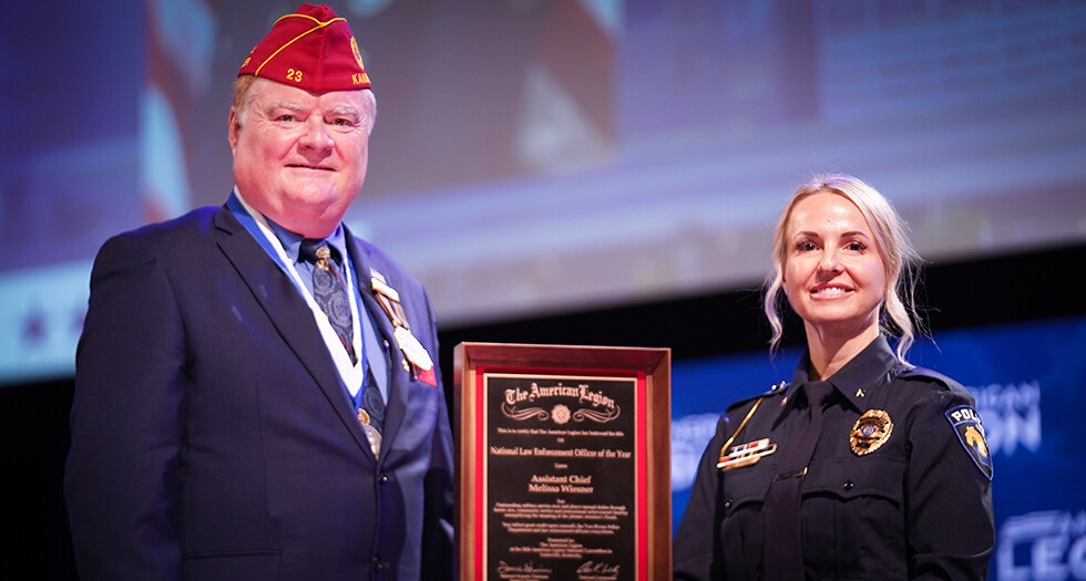 2026 American Legion National Law Enforcement Officer of the Year, Assistant Police Chief Melissa L. Wiesner of Wisconsin. Photo by Owen J. Bagwell
