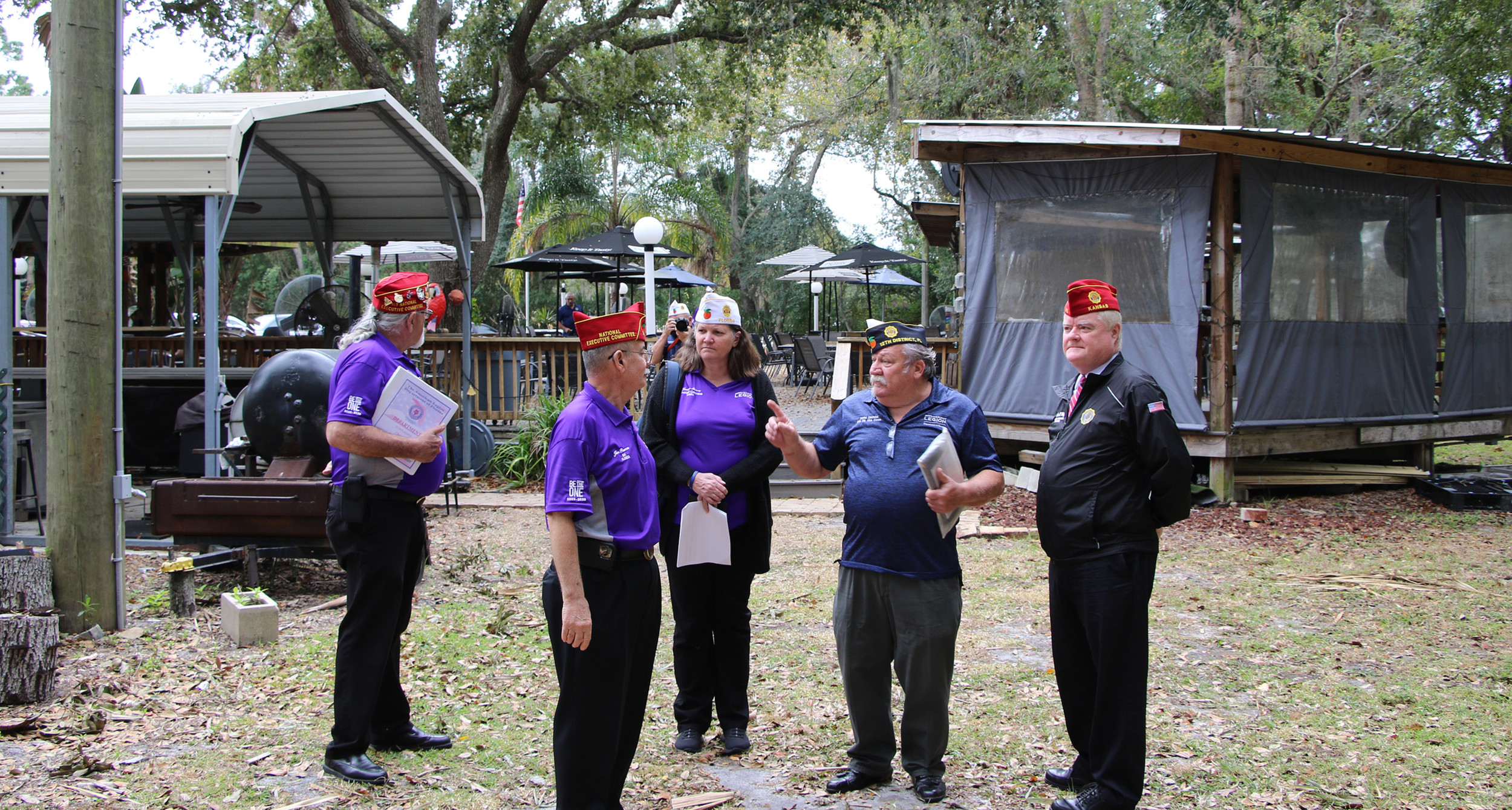 The commander tours the facilities at Port St. John Post 359.