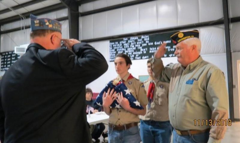 World War I veteran’s burial flag refolded by Scouts