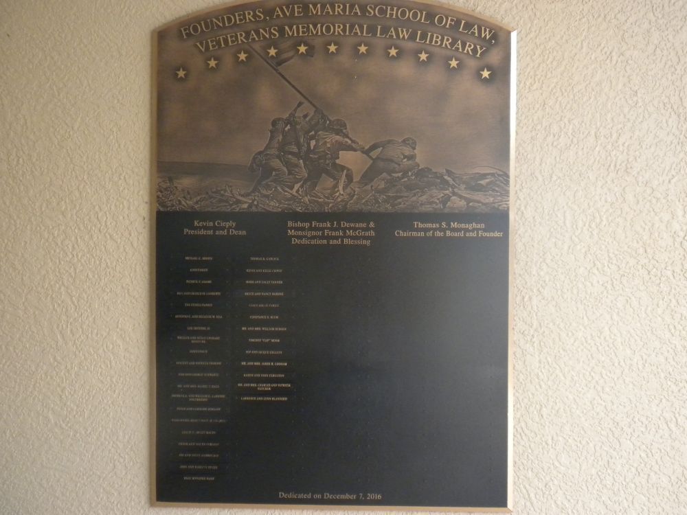 Founders, Ava Maria School of Law, Veterans Memorial Law Library
