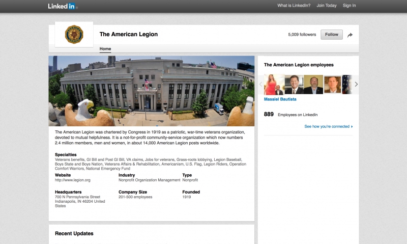 Legion's LinkedIn page tops 5,000 followers