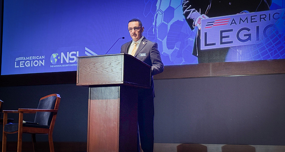 American Legion Executive Director of Government Affairs Mario Marquez speaks during the Critical Minerals and National Security Summit at the U.S. Capitol Visitor Center. Photo by Henry Howard