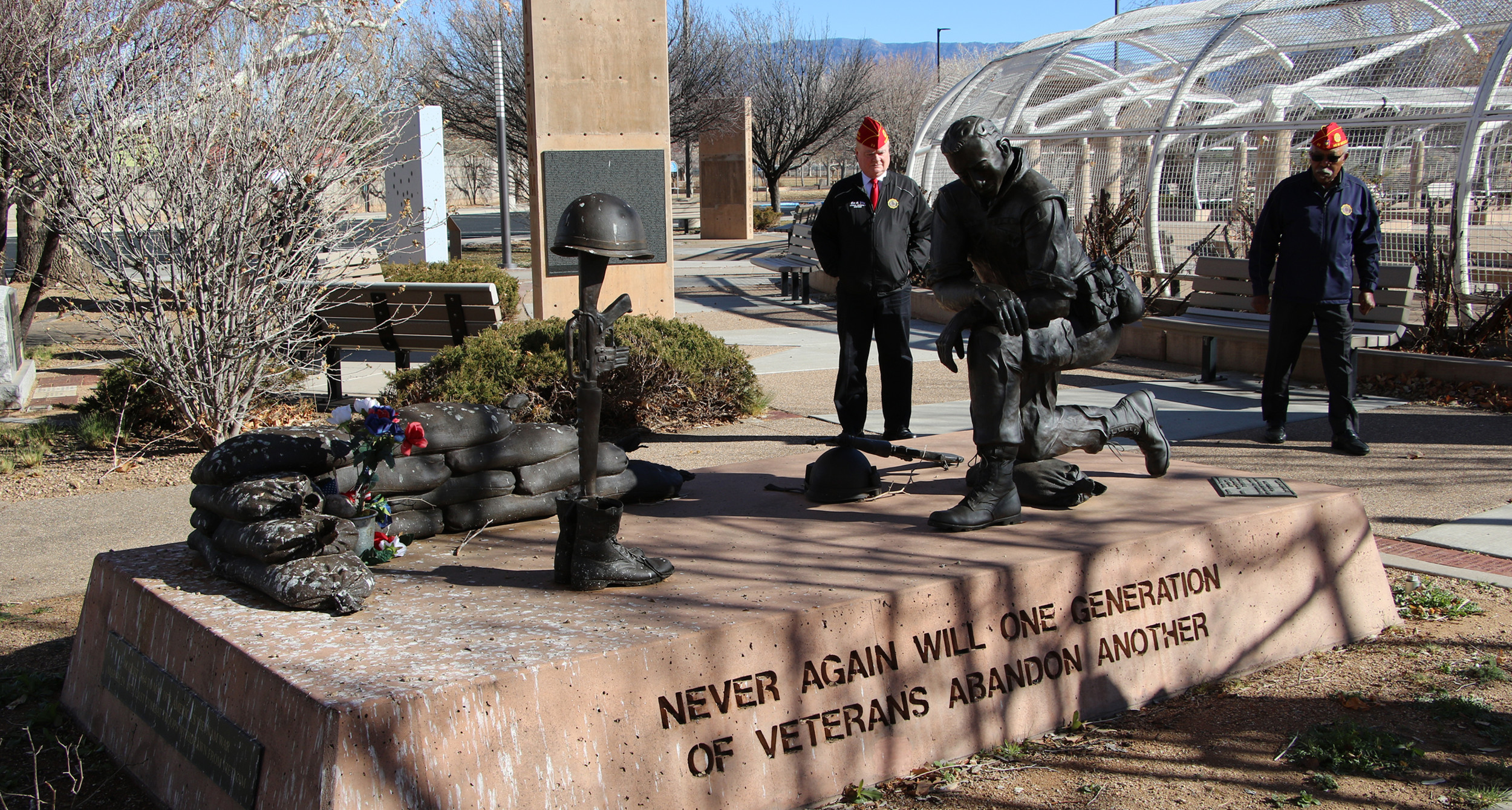 American Legion National Commander Dan K. Wiley tours New Mexico Veterans Memorial Park.