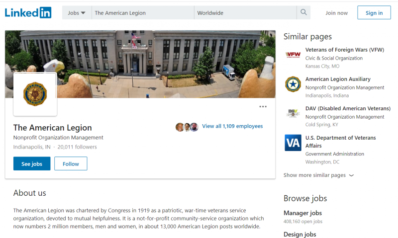 American Legion LinkedIn page hits 20K followers
