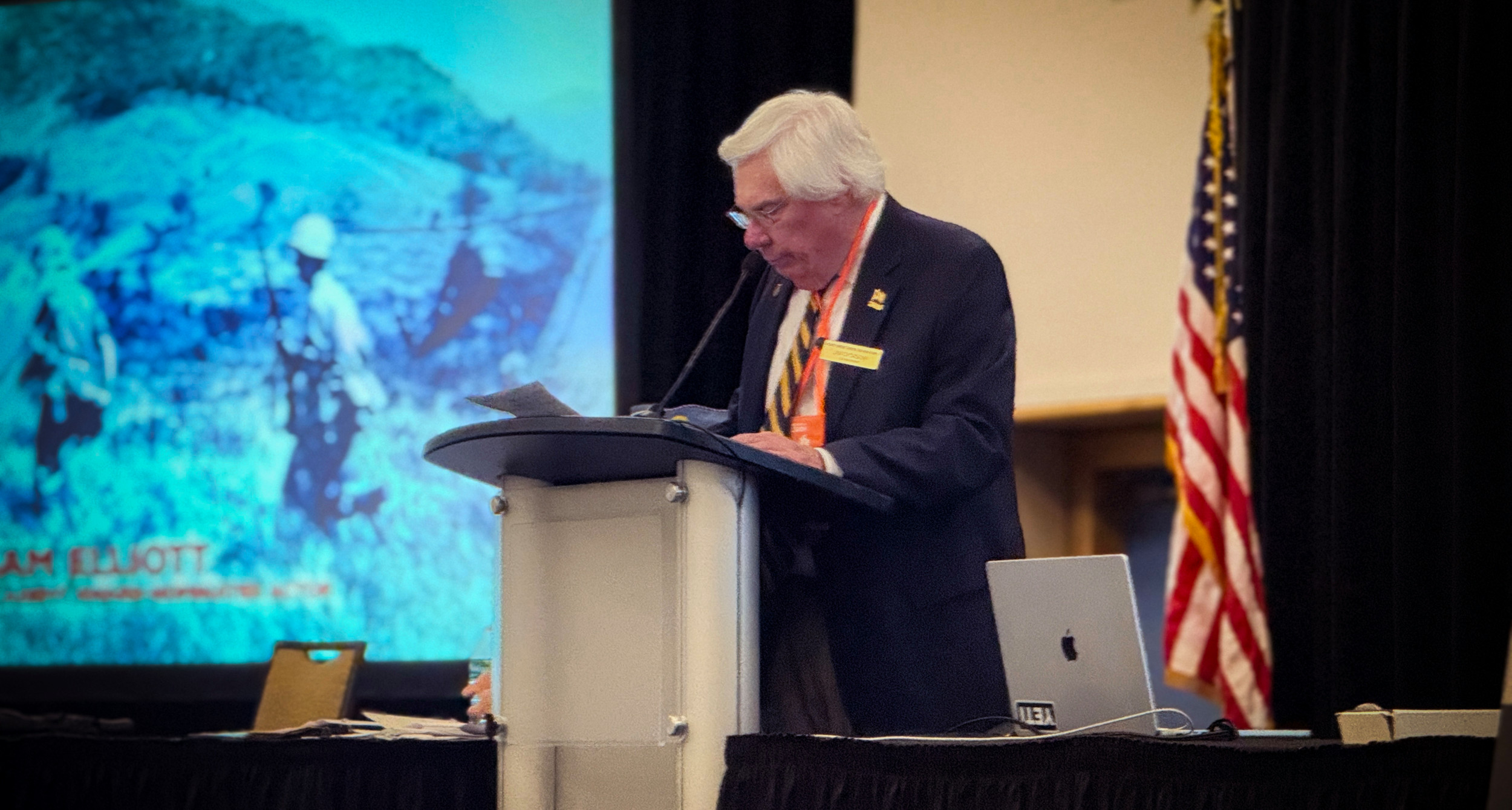 Vietnam War Navy veteran James Dickson speaks to an American Legion National Convention audience about key points of “Truths and Myths About the Vietnam War.” Photo by Holly K. Soria