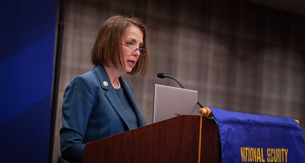 Jennifer Walsh, Principal Deputy Director of the Defense POW/MIA Accounting Agency, spoke to the National Security Commission in Louisville, Ky. Photo by Jeric Wilhelmsen