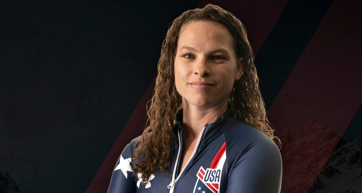 Team USA Bobsled Skeleton 2026 Olympic Team - Kelly Curtis (Courtesy graphic by Abby Slenker)