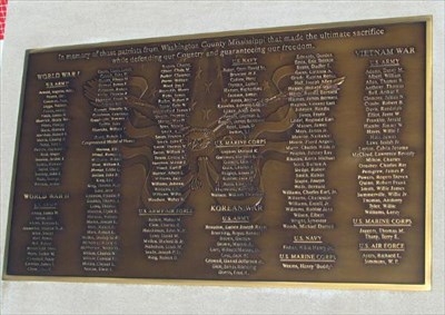 Washington County Veterans Memorial, Greenville, Mississippi