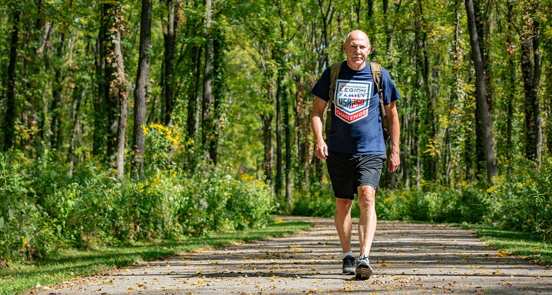 Department of Indiana Commander Ron Patterson participates in The American Legion's USA 250 Challenge. Photo by Jennifer Blohm/The American Legion
