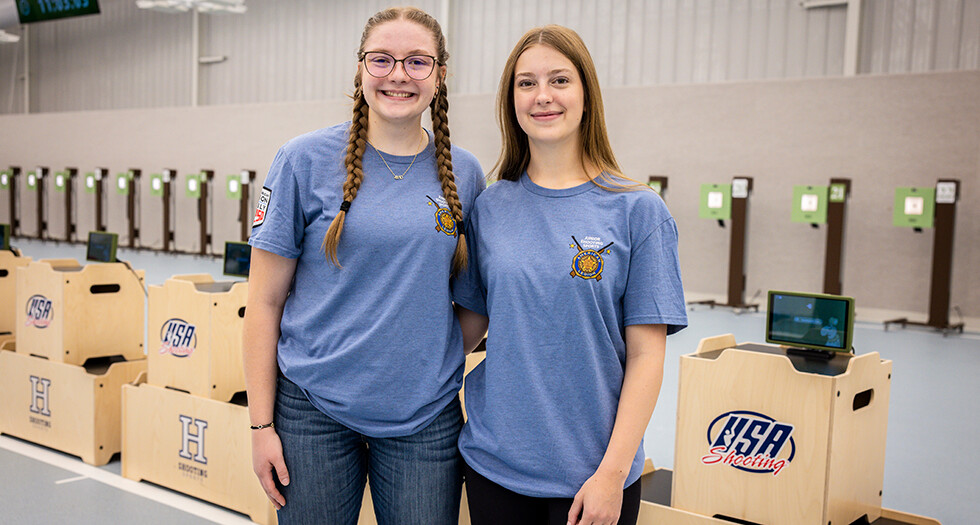 Maggie Palfrey of Pennsylvania and Alexandra Orr of Virginia named 2026 American Legion Junior 3-Position Air Rifle National Champions, Hillsdale, Mich. Photo by Chet Strange