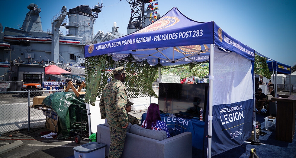 American Legion Gaming provided gaming consoles and racing simulators for active-duty service members visiting the Port of Los Angeles during LA Fleet Week. Photo by Jeric Wilhelmsen