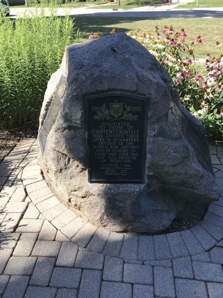 World War I Plaque, Carpentersville, Illinois