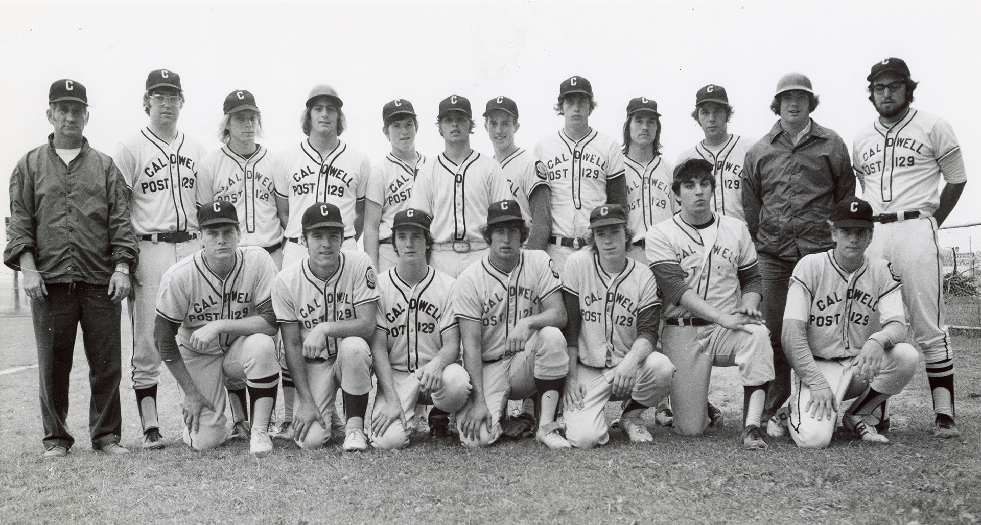 Portrait of the American Legion Department of Maine champion baseball team sponsored by Ralph D. Caldwell Post No. 129 (Woodfords, ME), 1973
