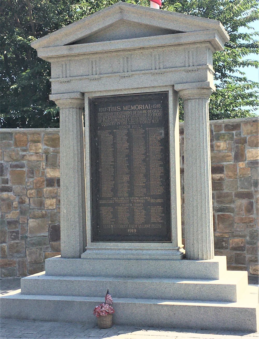 World War I Honor Roll, Havre de Grace, Maryland
