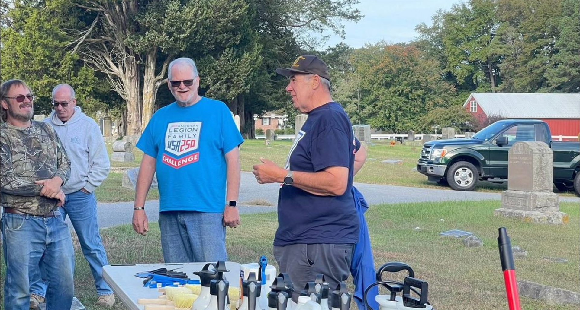 Sons member cleans over 300 veteran headstones in support of USA 250 Challenge