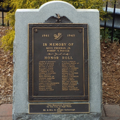 World War II Honor Roll, High Point