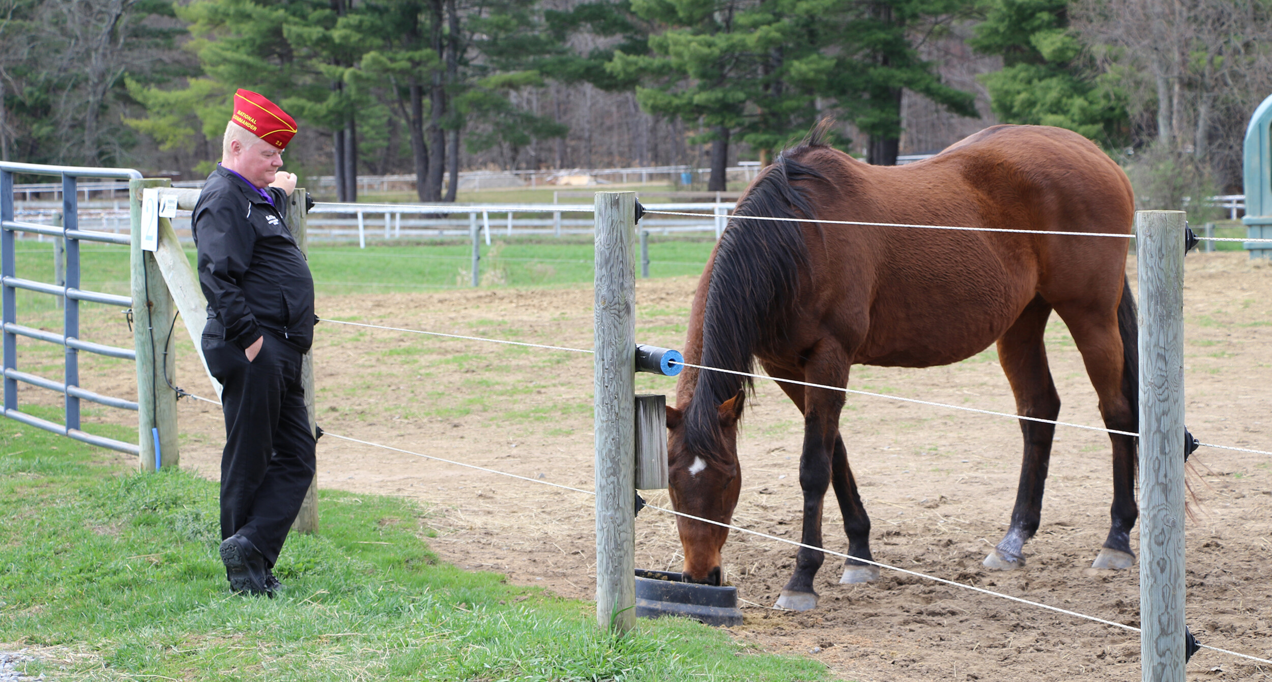 American Legion National Commander Dan Wiley tours the facilities at the ECS Psychological Services Therapeutic Farm.