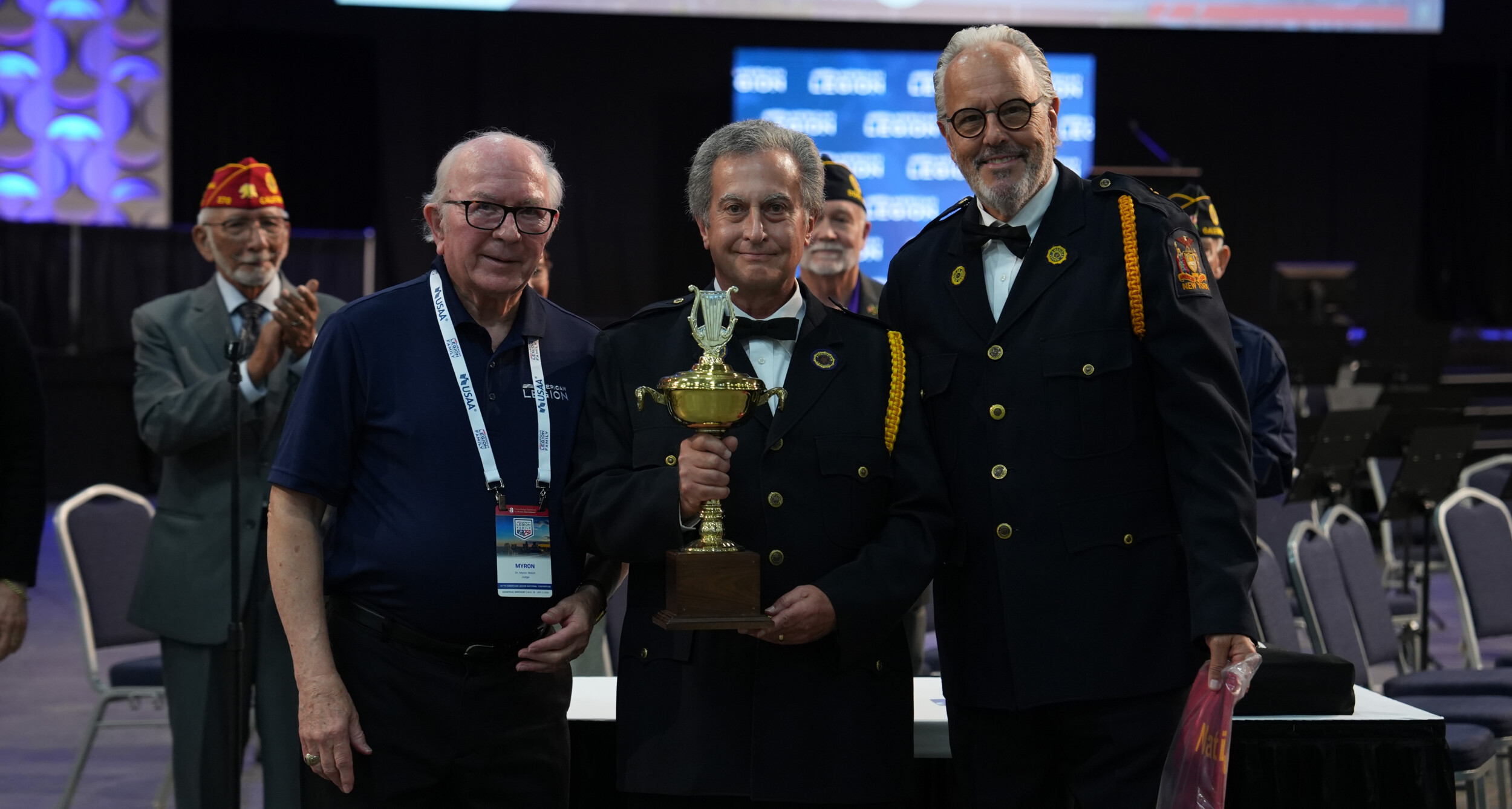 American Legion Band of the Tonawandas accepting the first place award at The American Legion Band Contest. (Jennifer Blohm/The American Legion)