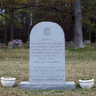 Veterans Memorial, Bessemer City, North Carolina