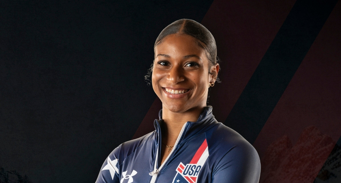 Team USA Bobsled Skeleton 2026 Olympic Team - Jasmine Jones (Courtesy graphic by Abby Slenker)