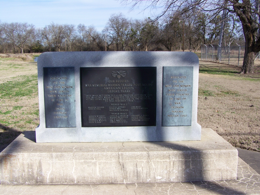 The names from war dead from WWI and WWII are listed, with other conflicts added at a later date