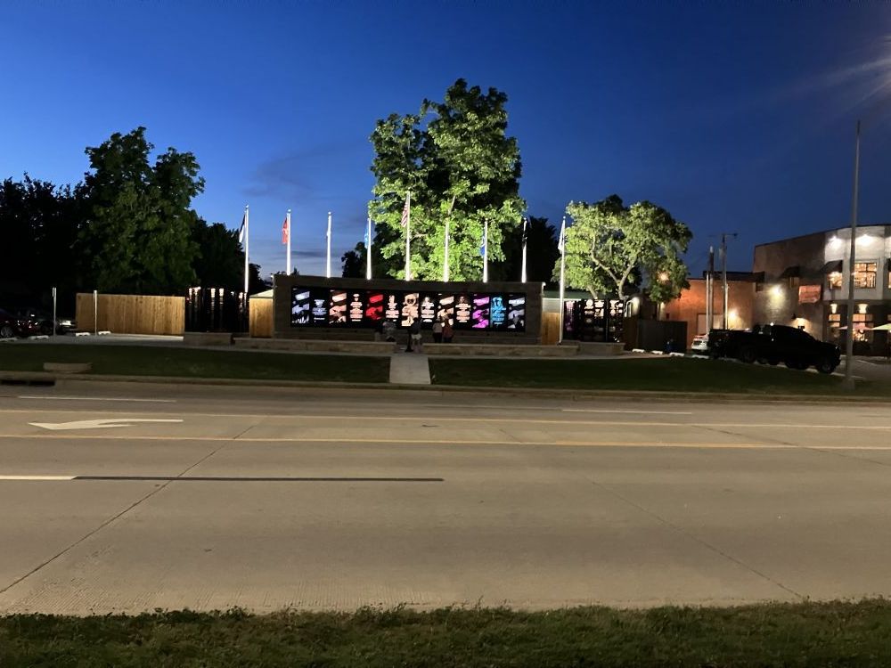 flags at memorial