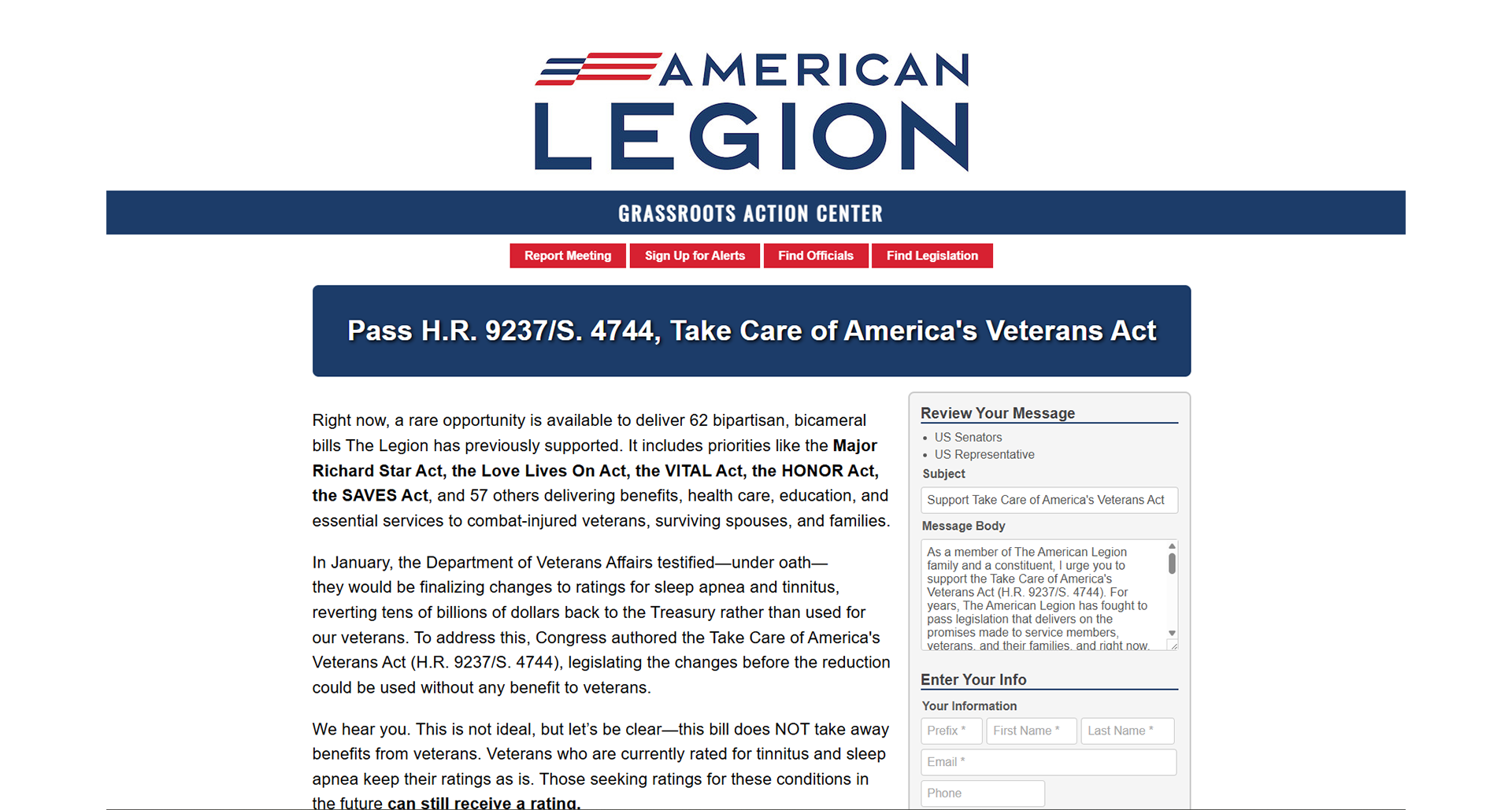 Tell your senators: Pass TCAVA