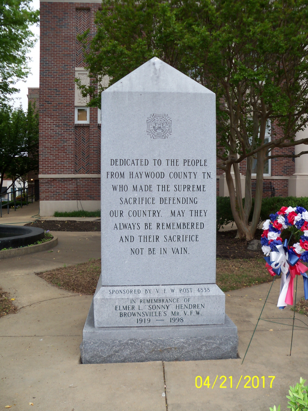 Haywood County War Memorial - Brownsville, TN 