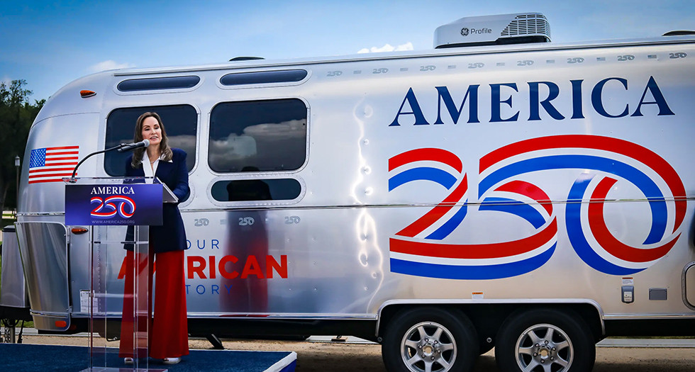 America250 Chair Rosie Rios at the kickoff event on the National Mall. (America250 photo)