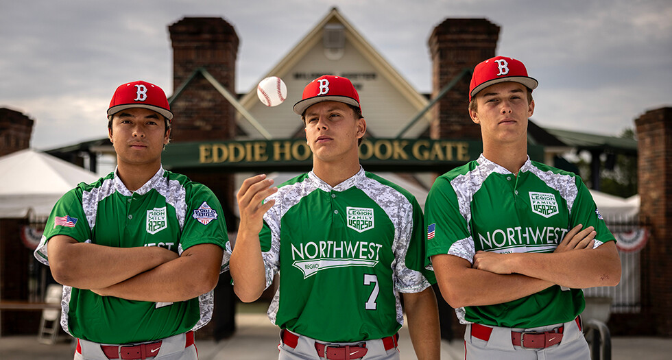 The Portland Post 158 Barbers arrive at Keeter Stadium in Shelby, N.C, for the 2026 American Legion World Series. Photo by Chet Strange