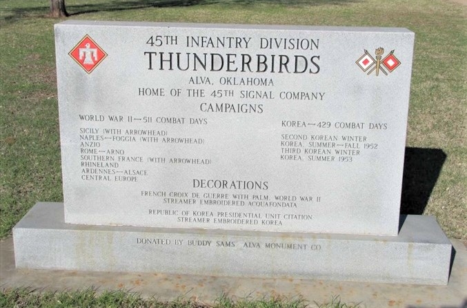 45th Infantry Division - Thunderbird's Memorial