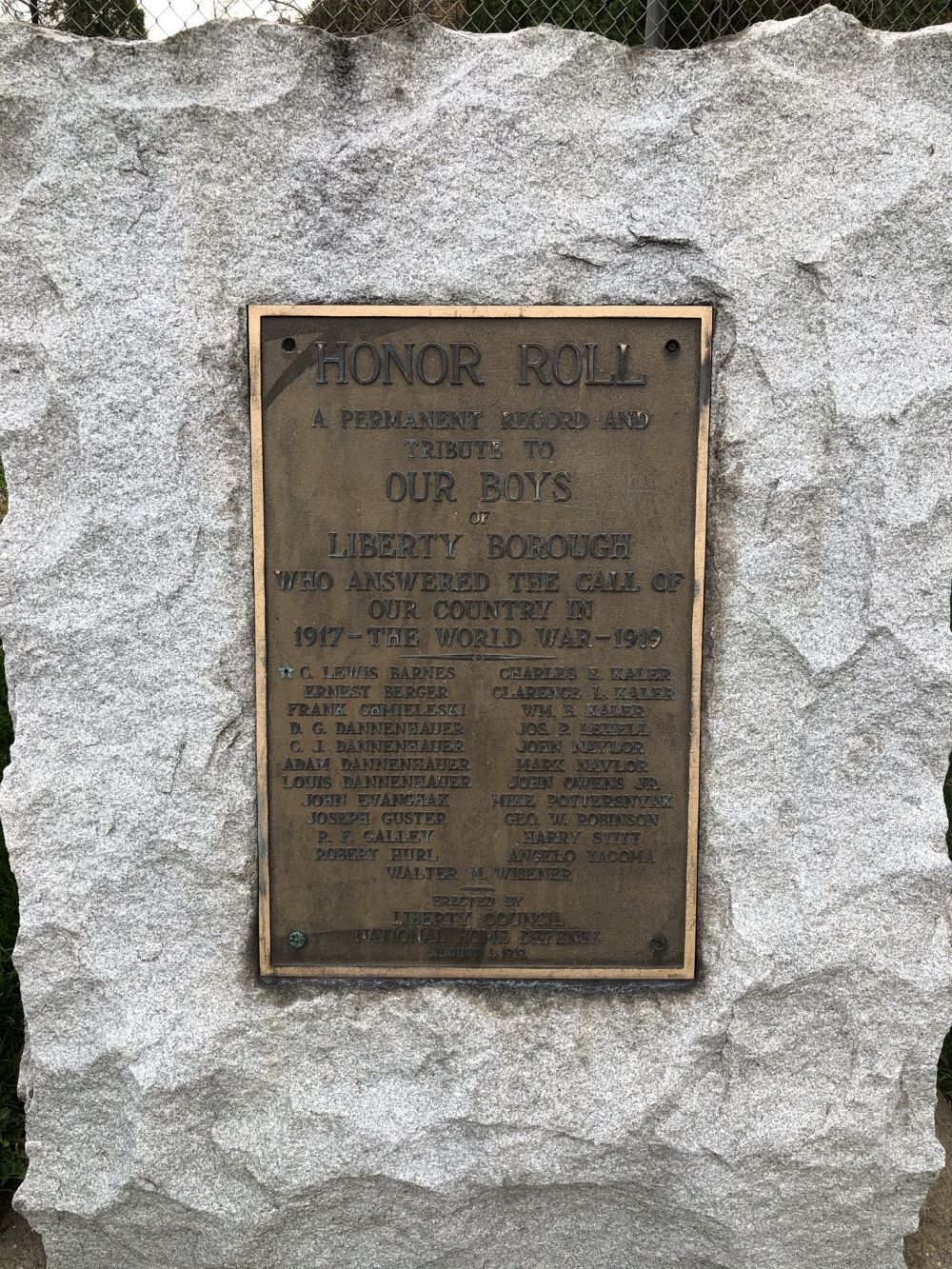 Liberty Borough Honor Roll