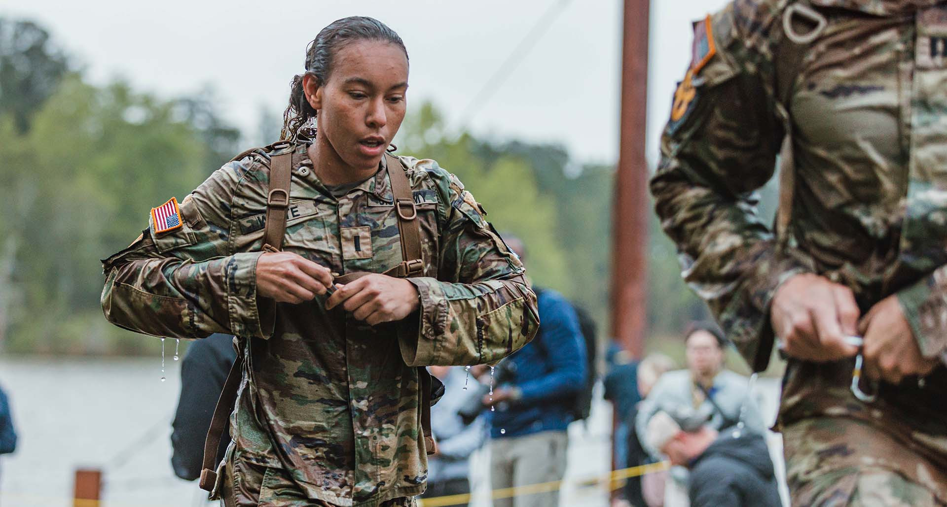 U.S. Army 1st Lt. Gabrielle White, a member of American Legion Post 572 in Parma, Ohio, was the first woman to compete in the Best Ranger Competition. (U.S. Army photo/Capt. Stephanie Snyder)