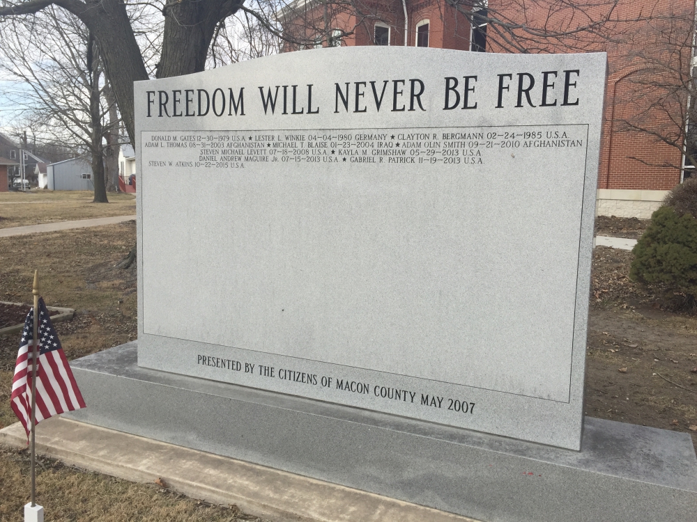 Macon County "Freedom Isn't Free" Monument