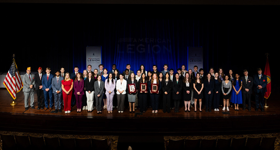 Contestants of The 86th American Legion National Oratorical Contest pose for a group photo. Photo by Hilary Ott 