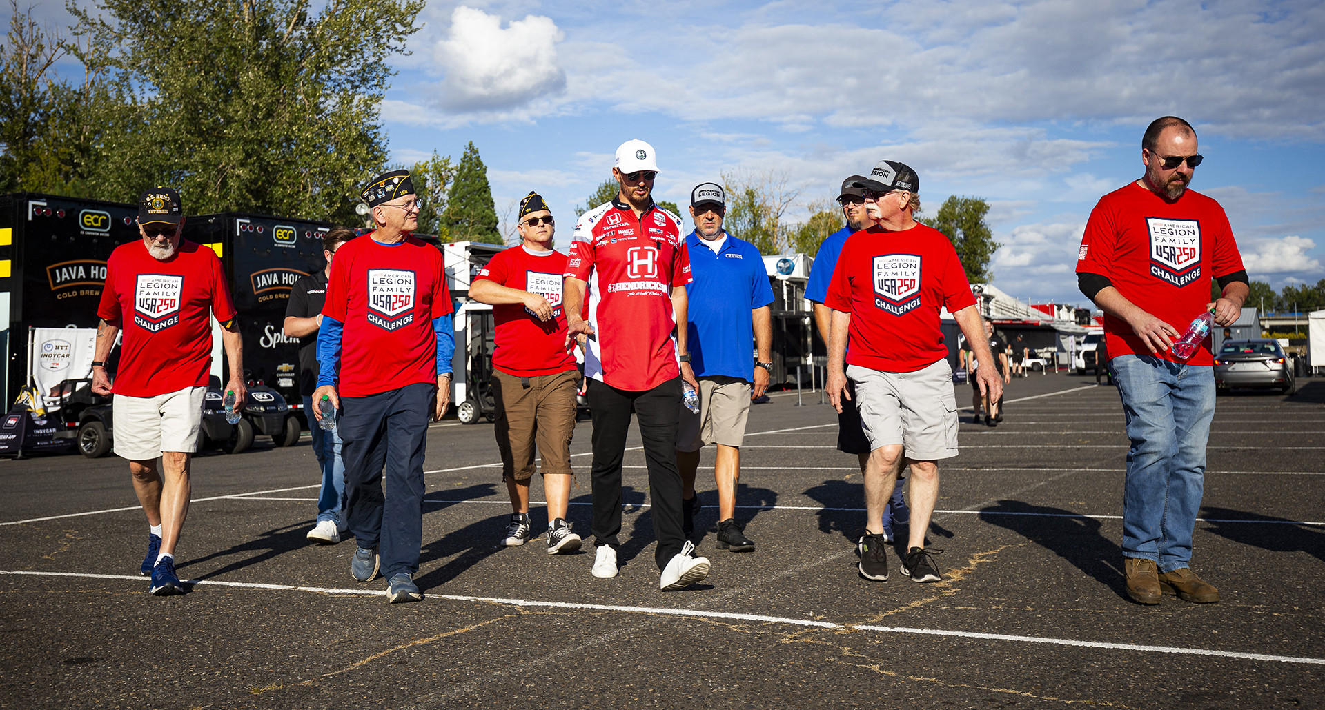 Department of Oregon American Legion Family members take part in the USA 250 Challenge with INDYCAR driver Graham Rahal on the Portland International Raceway. (Brian Simpson photo)