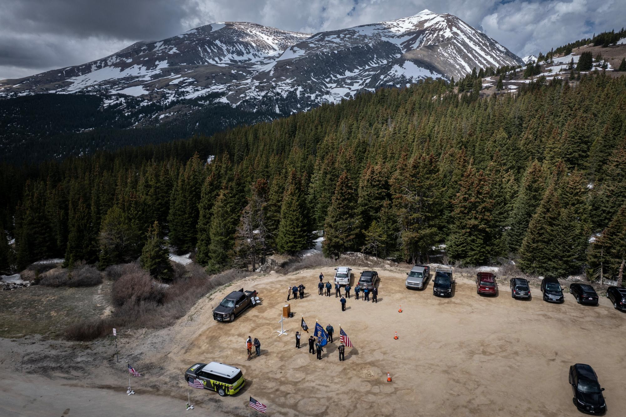 Members of the Department of Colorado’s District 12 conduct a Memorial Day observance atop Hoosier Pass outside of Breckenridge, Colo. Photo by Chet Strange