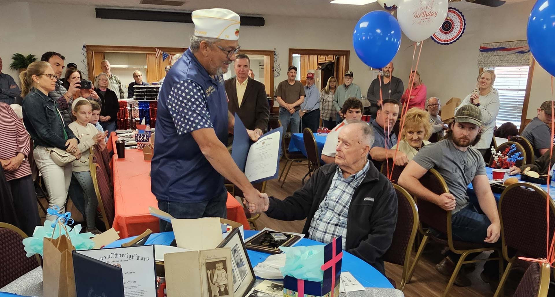 Legion post and department honor 100-year-old veteran on his birthday