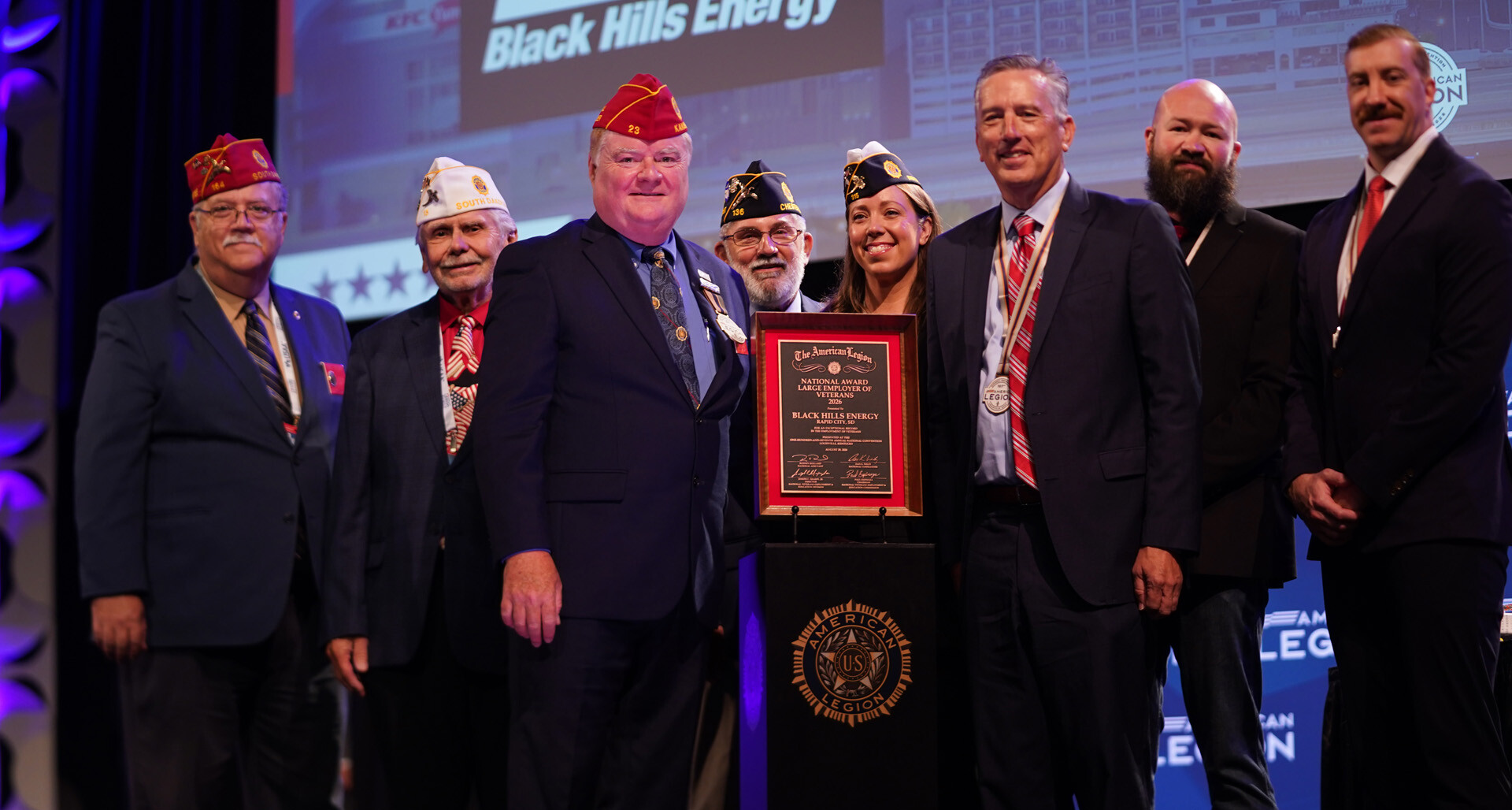 2026 American Legion Veterans Employment & Education Large Employer of the Year Black Hills Energy of Rapid City, S.D. Photo by Owen J. Bagwell/The American Legion