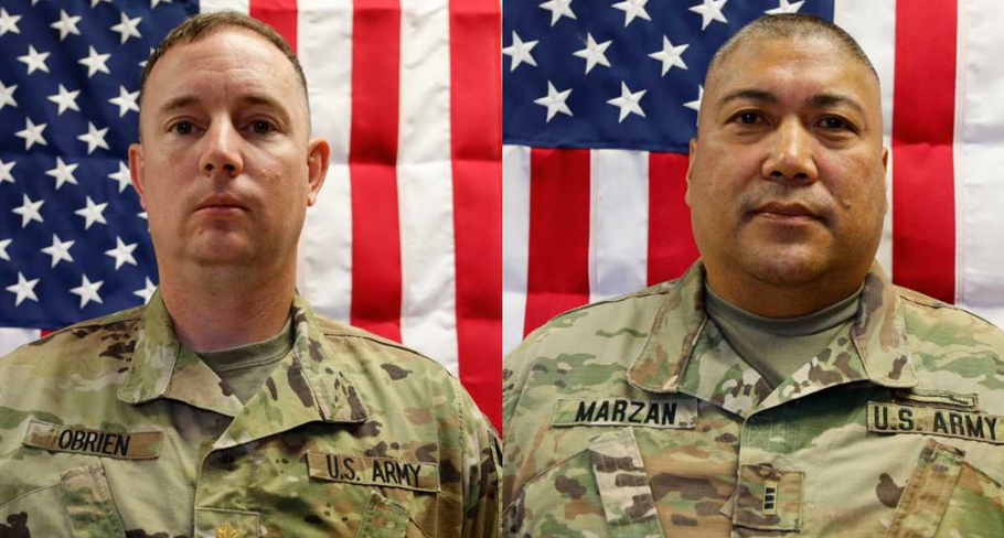Maj. Jeffrey R. O’Brien, left, and Chief Warrant Officer 3 Robert M. Marzan died in Operation Epic Fury. (U.S. Army)