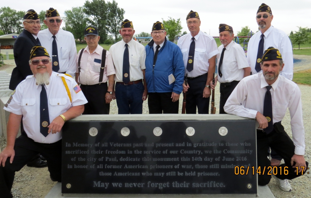 WILBUR C. HALL POST 77 PAUL Idaho Memorial