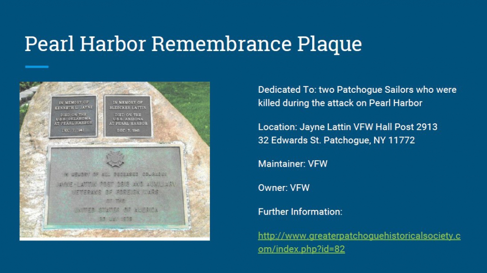 Pearl Harbor Remembrance Plaque