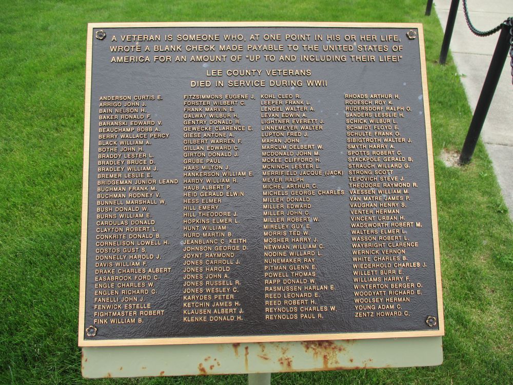 Lee County WWII Veterans Memorial