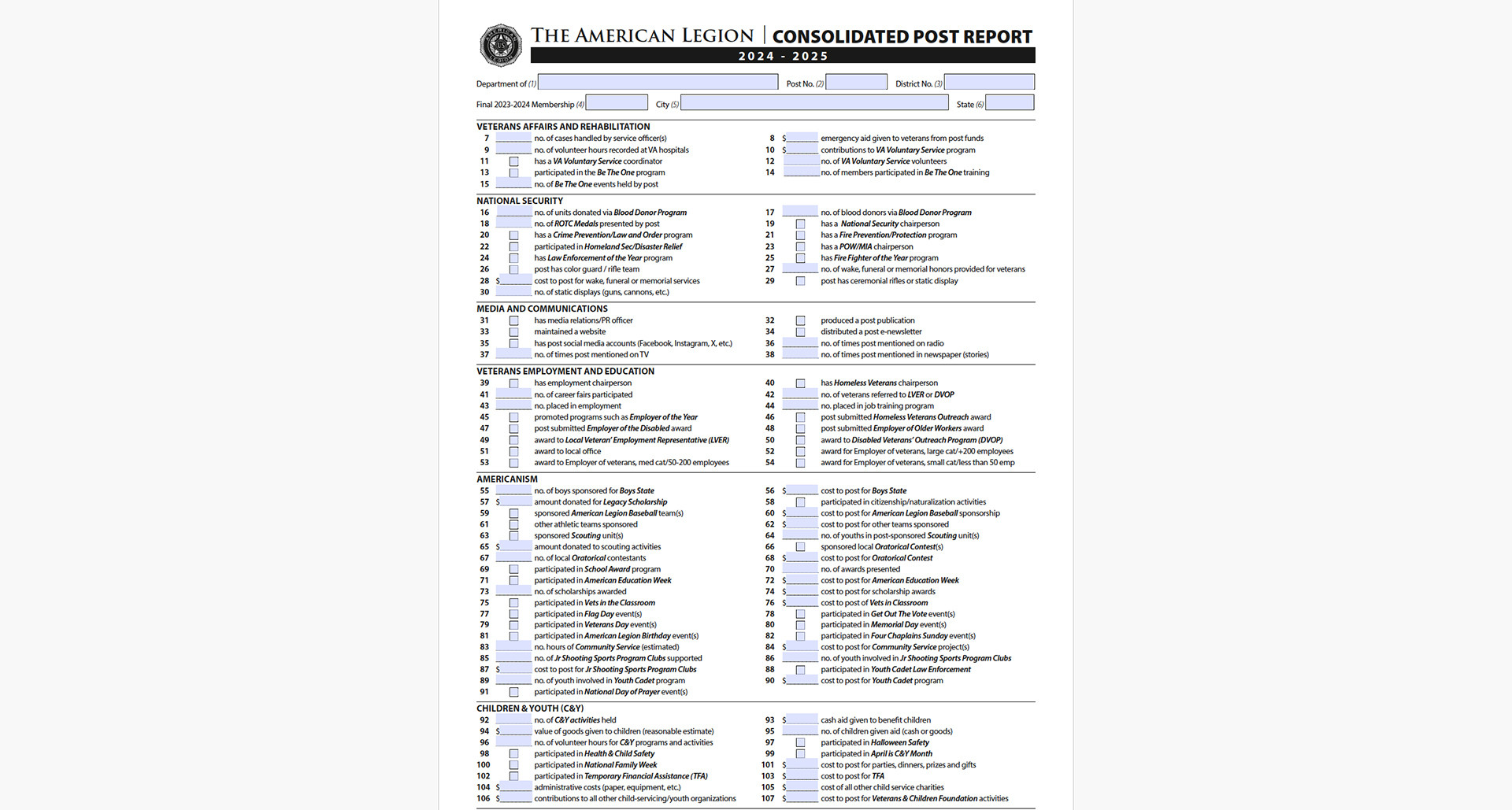 11 departments, 3 detachments achieve 100% reporting